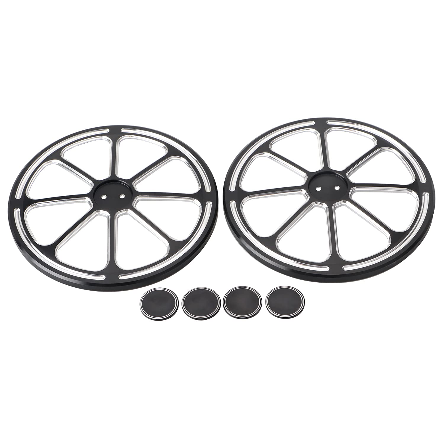 XMMT Small CNC Aluminum Front Speaker Grills Cover Compatible with 2014-2023 Harley Electra Glides Street Glides & Tri Glide