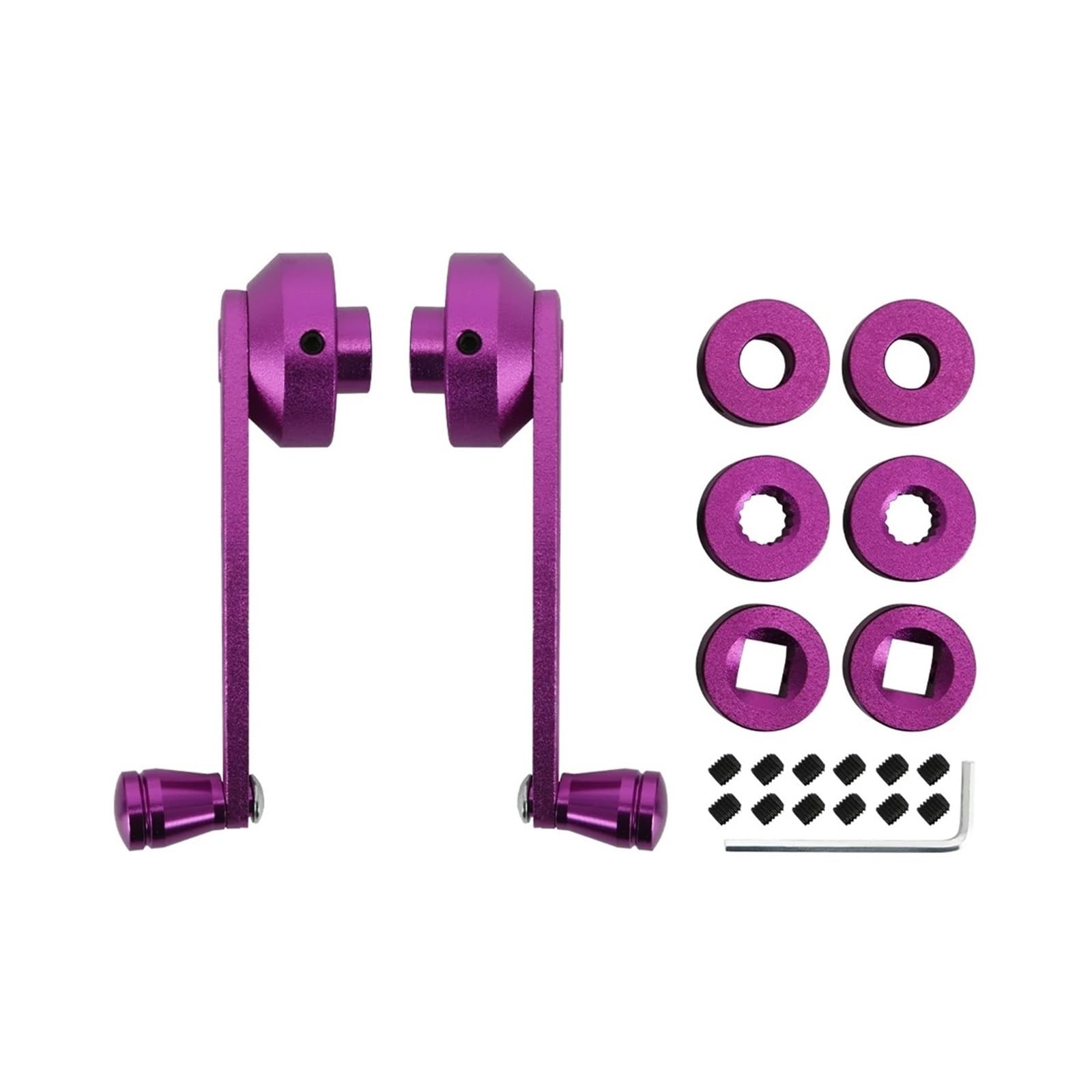 Lhdktee 2piece Universal Car Manual Window Lifting Crank Handle Aluminum Alloy Winder Lifter Riser Car Window Handle(Purple)