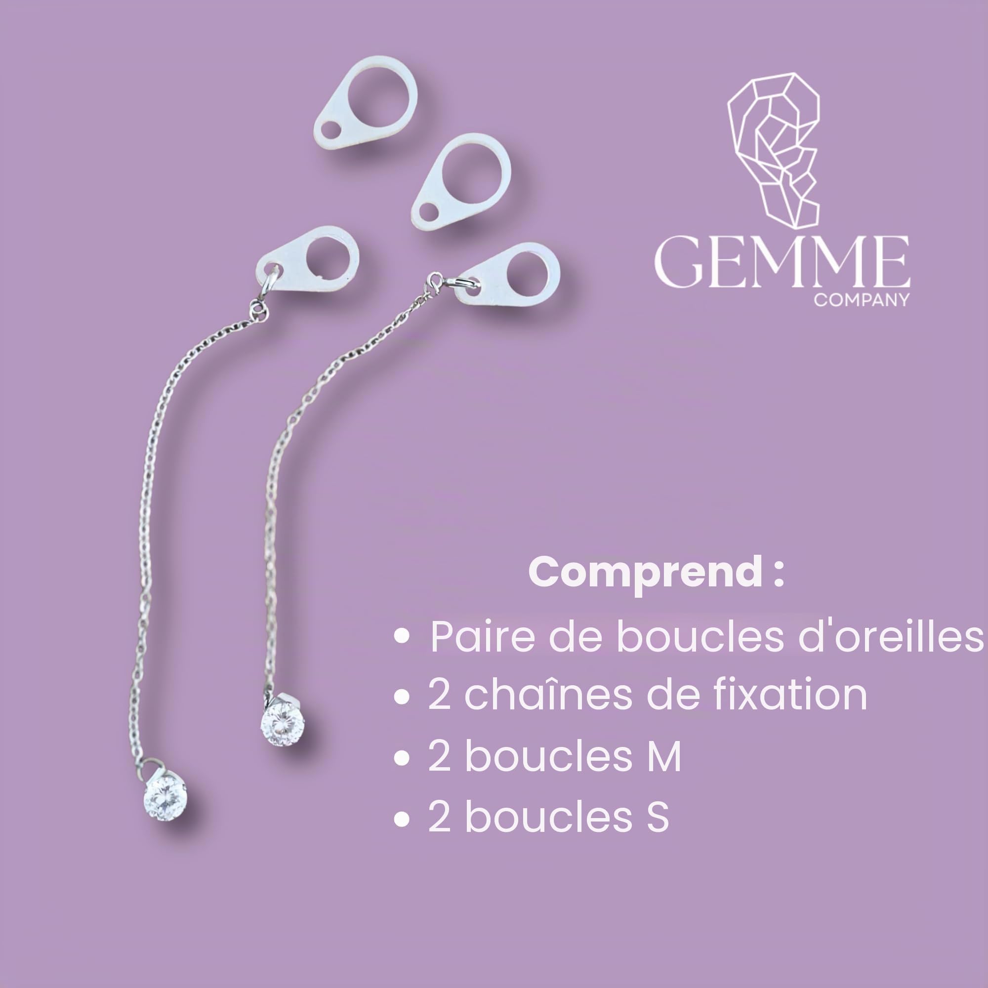 Boucle d'oreille anti-perte pour surdité | Chaîne de rétention pour maintien des appareils auditifs sourds | Empêche les chutes et les pertes d'amplificateurs ou implants cochléaires - Fabriqué à la