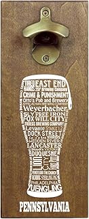 Torched State Craft Beer Typography Magnetic Beer Bottle Opener with Cap Catcher (Pennsylvania) | Wall Mounted Bottle Opener Refrigerator Magnet | Makes a Great Gift for Men, Beer Lovers Collectors
