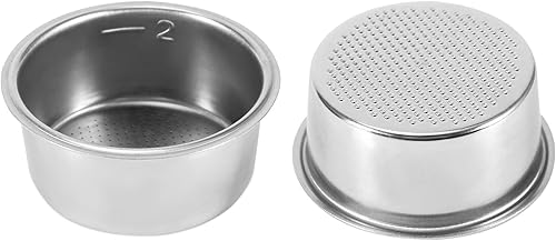 Miniatura 7 de Cesta de filtro de café de 2.008 in, 2 piezas, filtro de café de acero inoxidable para máquina de café expreso, cesta de filtro, taza, accesorios