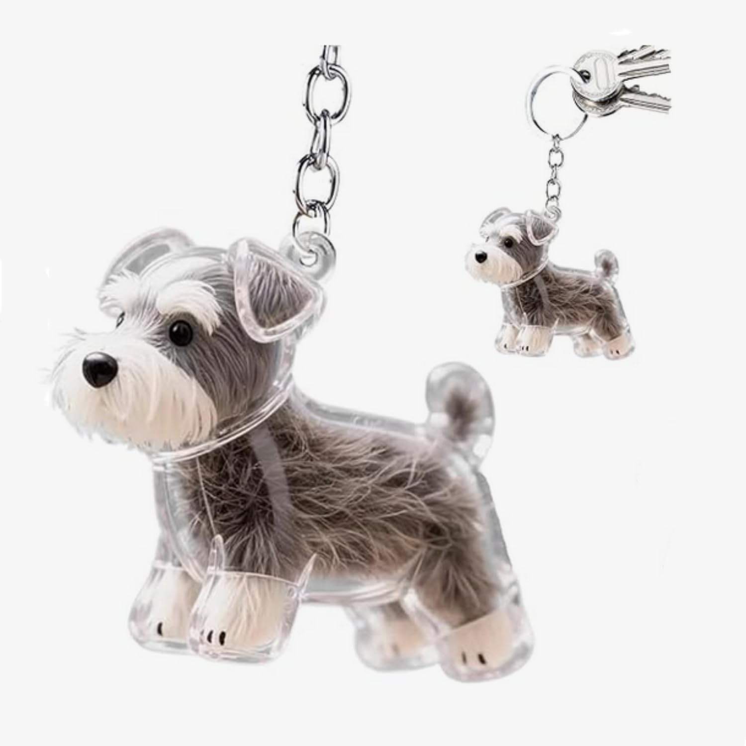 SKEIDO Pet Hair Memorial Bottle Keychain for Dogs and Cats Pet Hair Keepsake Collecting Bottle Pendant with Storage Box for Preserving Fur as a Memorial Keychain (C)