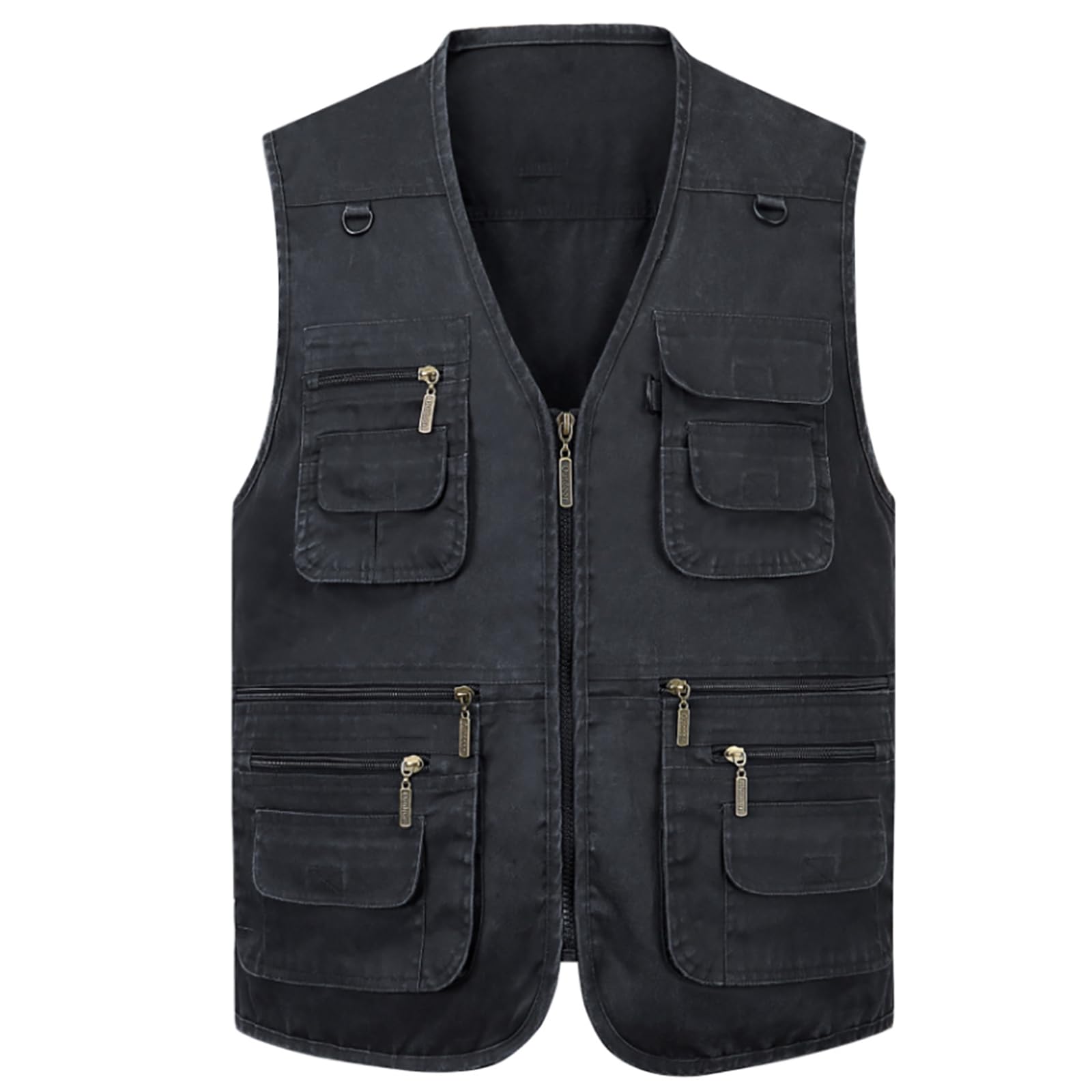 Mire Chaleco de Pesca para Hombre Exterior Ligero Secado Rápido Trabajo Fotografía Chaleco con Multibolsillos(Size:6XL,Color:Gris)