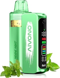 AIVONO 電子タバコ 使い捨て ベイプ シーシャ 30000回吸引可能 10風味 持ち運び 爆煙 タール0 ニコチンフリー(マイアミミント)