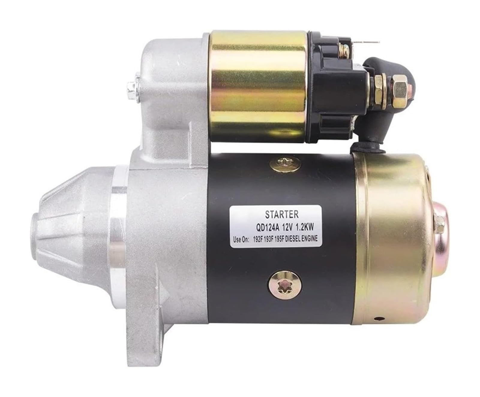 Motor De Arranque Encendido para 186F 188F 192F Accesorios Generadores Arranque Motor Diésel QD124A 12 V Y 1,2 KW Fabricados En Cobre(1.2KW QD124FS)