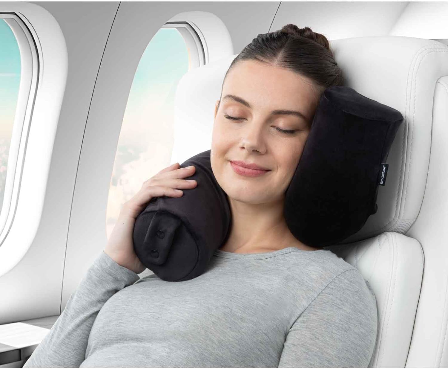 brookstone travel pillow flexible memory foam shape demo