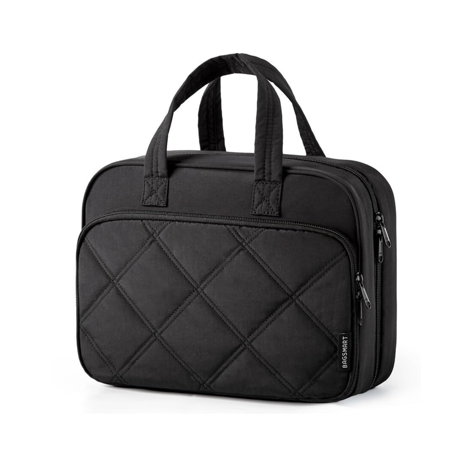 Beauty Case Pochette Trucchi Borsa da Toilette Appendibile da Donna Borsa da Toilette da Viaggio in Peluche Borsa for Cosmetici Borsa for Cosmetici Impermeabile Beauty Case da Viaggio(Black)
