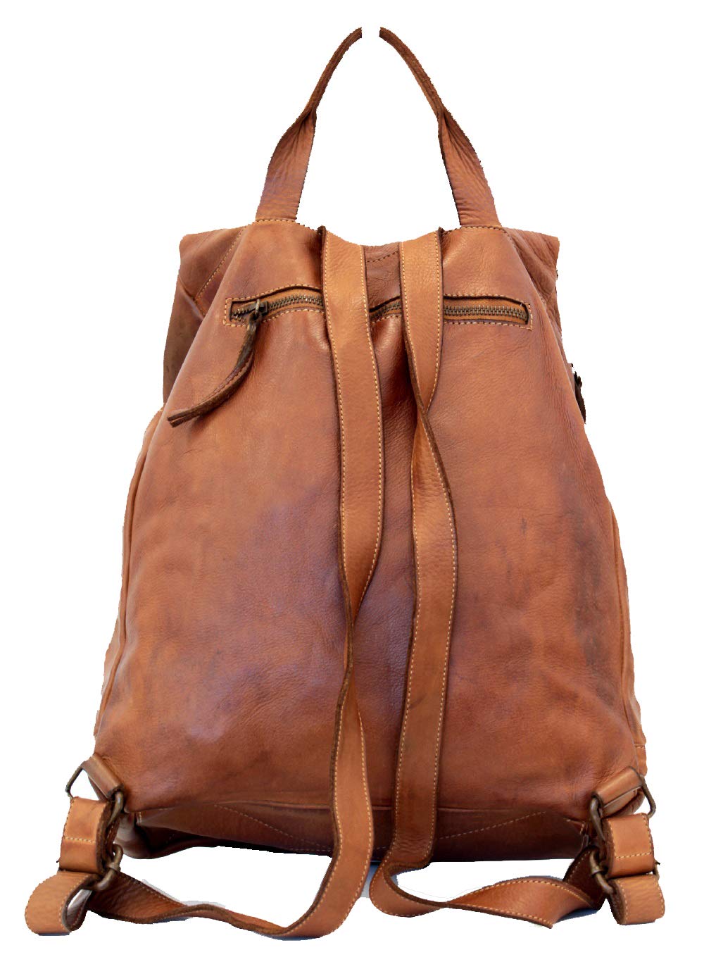 BZNA Bag Rinalto coganc braun Italy Rucksack Backpacker Designer Tasche Handtasche Schultertasche Leder Damen Neu