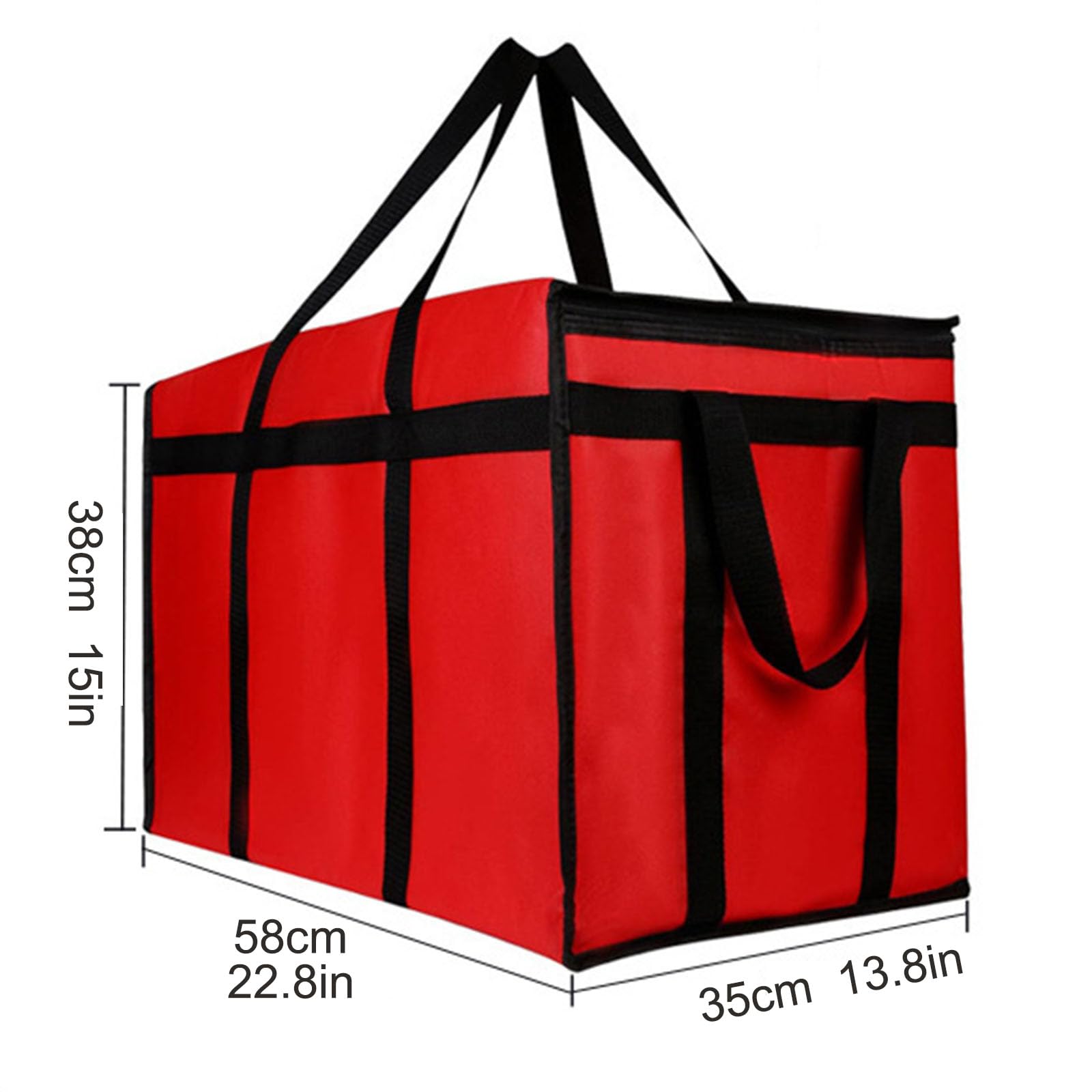 Isolierte Lebensmittel Liefertasche für heiße und kalte Mahlzeit,XXX-große Lebensmittel Tote Isoliertasche für Catering,Kühltasche, Lebensmittelwärmer für Parteien mit (3, Red_black_border, XXX-Large)