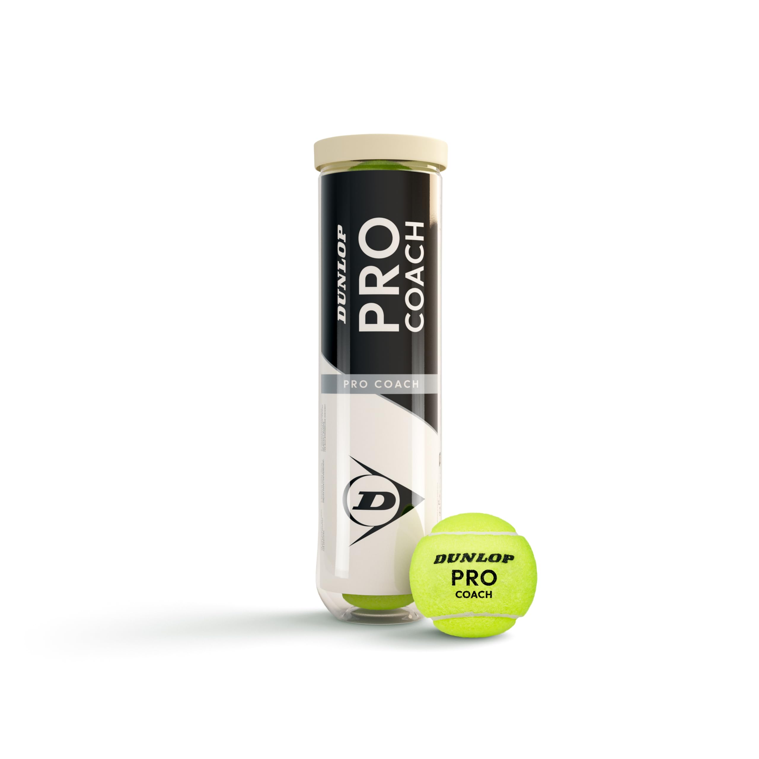 Dunlop Tennisball Pro Coach - für Coaching und Trainingseinheiten (4 Bälle), Gelb