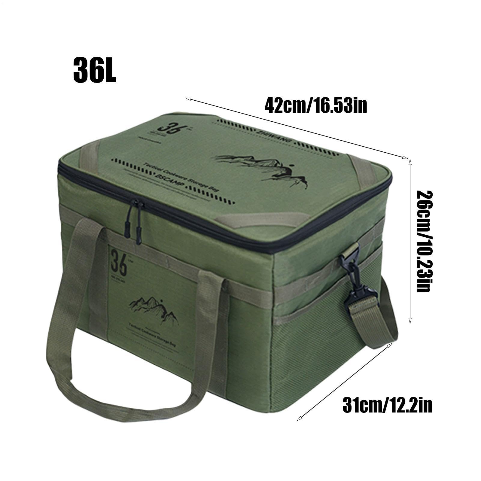 Sacs de camping, organisateur d'ustensiles de cuisine, accessoires de voyage, sac de camping de table, pochette de rangement de grande capacité pour les amateurs de plein air, aventures de plage, 42 x
