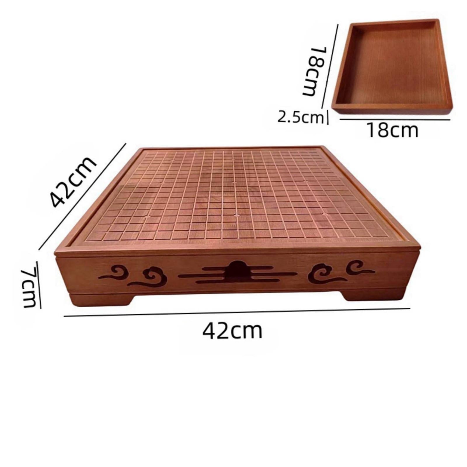 Baoblaze Échiquier Composite Échecs Plateau Jeu Go Ensemble Boîte Pièces Bois Massif Format Réversible Deux en Un avec Rangement Interne Manipulation Fluide, Style to 2