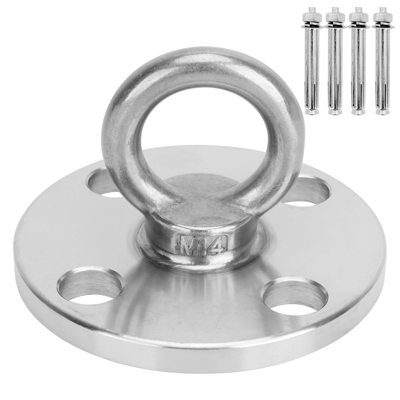 F.Life Ceiling Mount Hooks - Hold Up to 1100 lbs,Yoga Starter Set - Suitable for Gym Rings, Suspensions, Indoor/Outdoor Use -304 Stainless Steel Suspension Hook Gym, Aerial Silks Yoga Swing Hammock