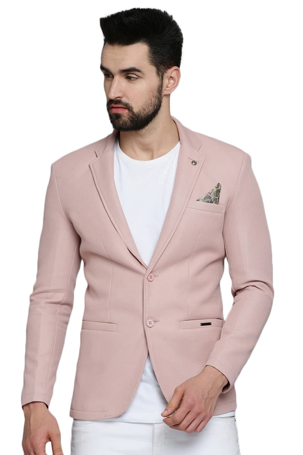 showoffff Men Self Design Front-Open Casual Blazer | Notched Lapel Full Sleeves Cotton Blazer for Mens | Slim Fit Regular Length Blazer for Men's-picture-23