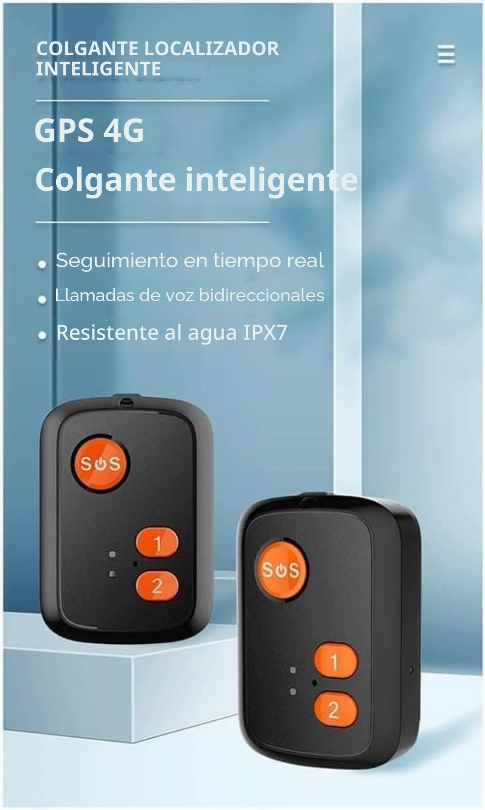 Rastreador GPS para personas mayores, colgante SOS 4G, seguimiento en tiempo real, llamadas de voz bidireccionales, alertas de geocerca, IPX7 impermeable, botones de marcación rápida, para personas