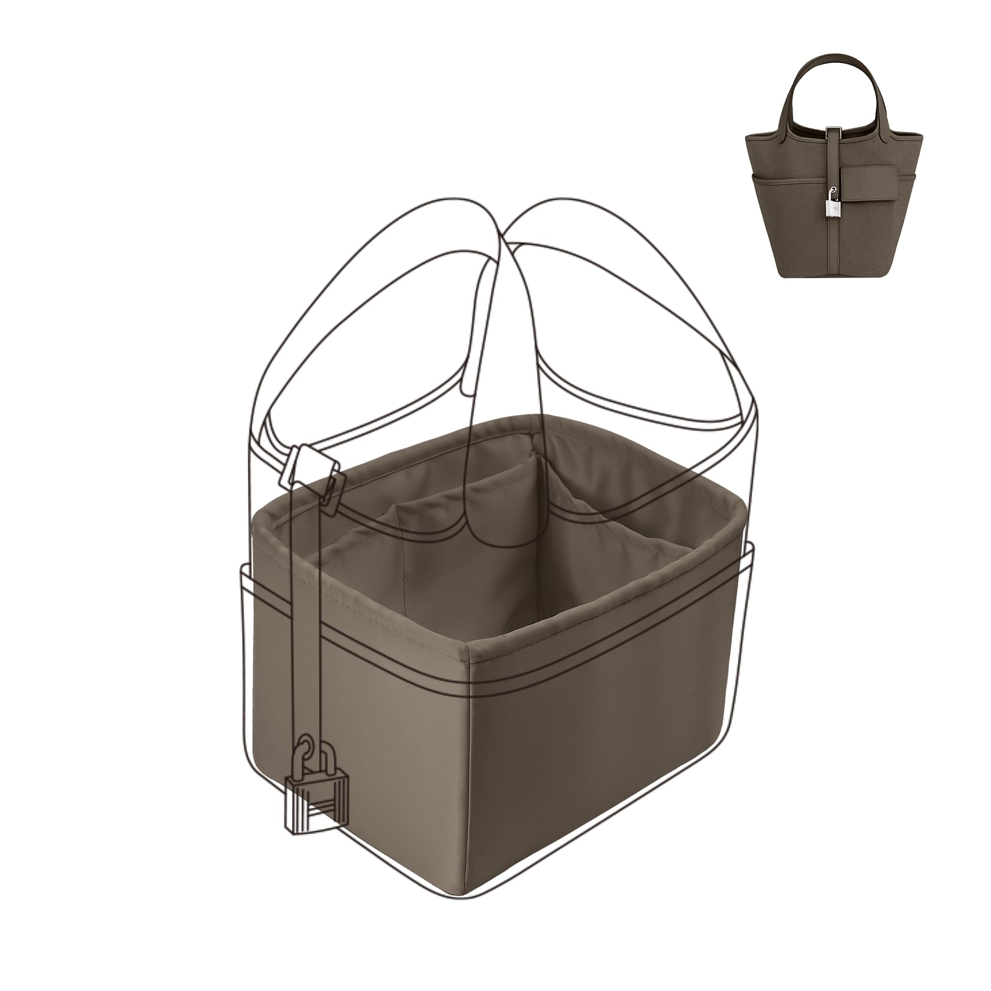 DGAZ Organizador de Bolso para Cargo Picotin 18, Bolso Interior, Etoupe