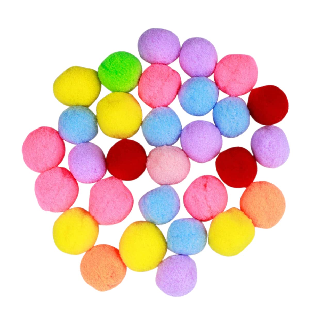 CIYODO 30Pcs Colorful Elastic Plush Cat Ball Soft Fluffy Pompoms for Interactive Play to Stimulate Kittens Instincts and Provide Endless Fun