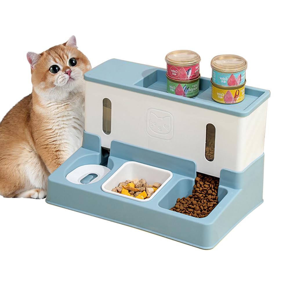 Keeoysie Pet Feeder,3,8 L, Comedero y Bebedero Automático para Gatos y Perros,Dispensador de Agua para Mascotas 2 en 1 y dispensador automático de Alimentos,comedero Dispensador Comida y Agua