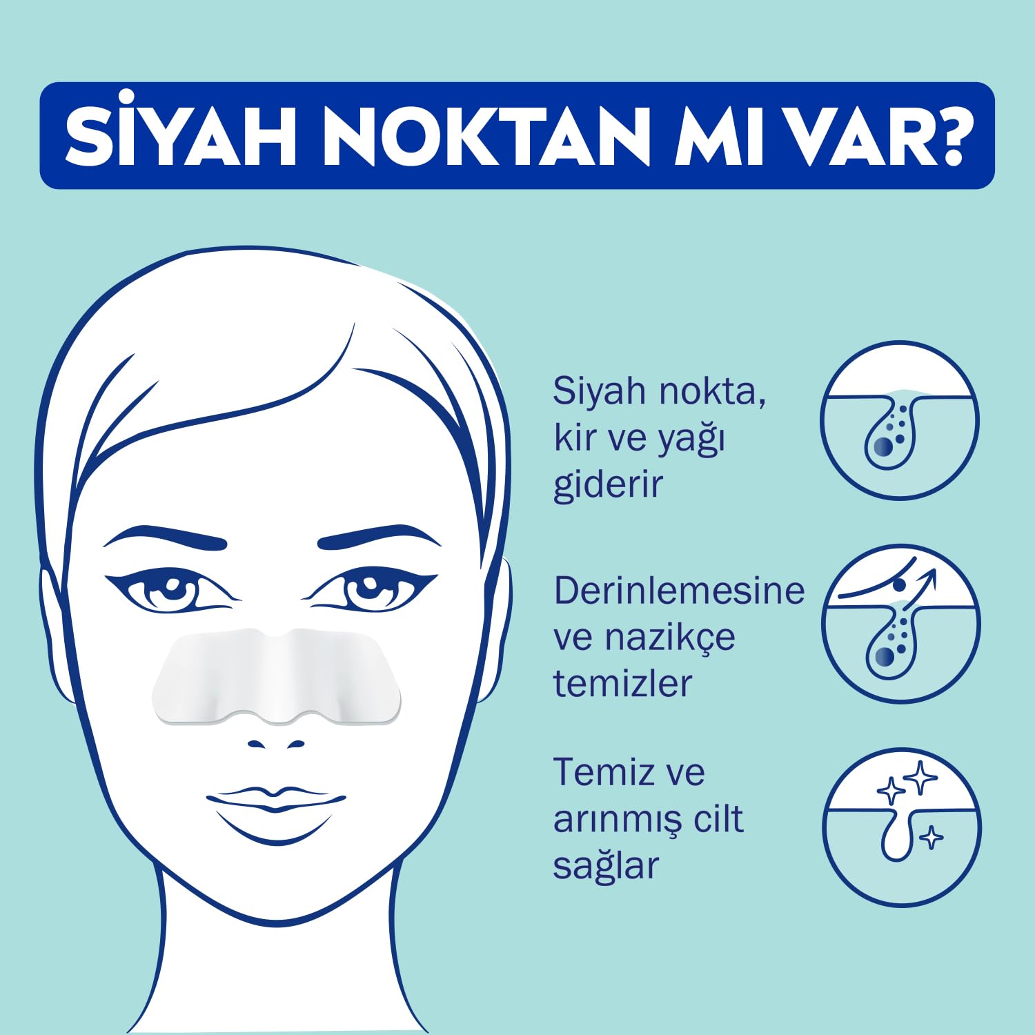 NIVEA Siyah Nokta Temizleyici Burun T-Bant, Gözenek Arındırıcı, Derinlemesine Temizlik, Limon Özü, 4 Adet