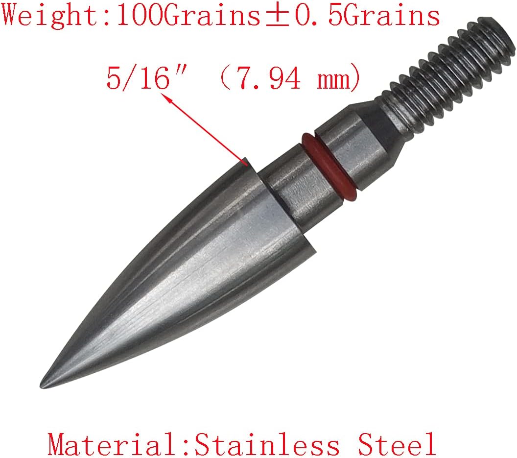 Field Points arrowheads, 100,125,150 ,175 and 200 Grains Field Points Stainless Steel Archery Target Bullet Point Sharp Targethead Screw in Broadheads (1 Dozen 12 PCS) : Sports & Outdoors