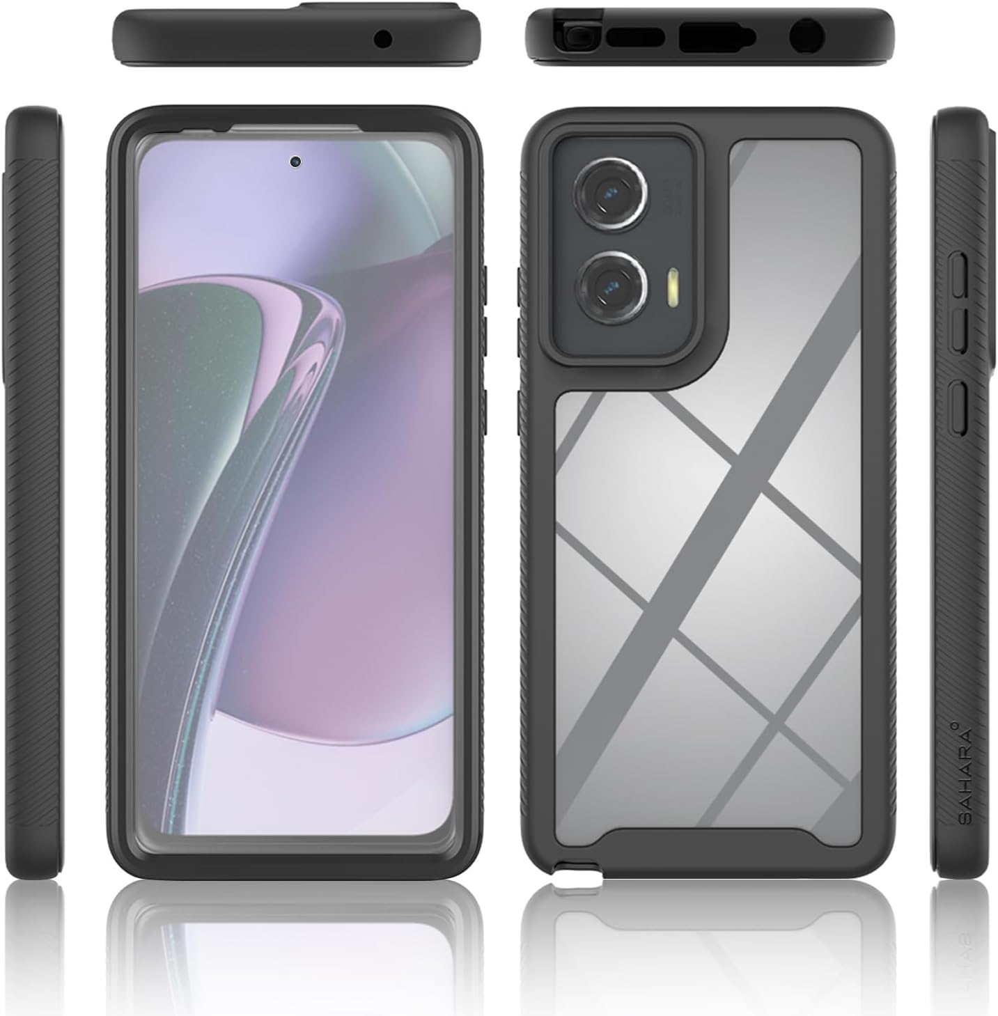 SaharaCase Raider Series Grip Case for Motorola G Stylus 5G (2024) - Triple-Hardened Construction, Shock-Absorbing Corners, Built-in Film Protector - Black