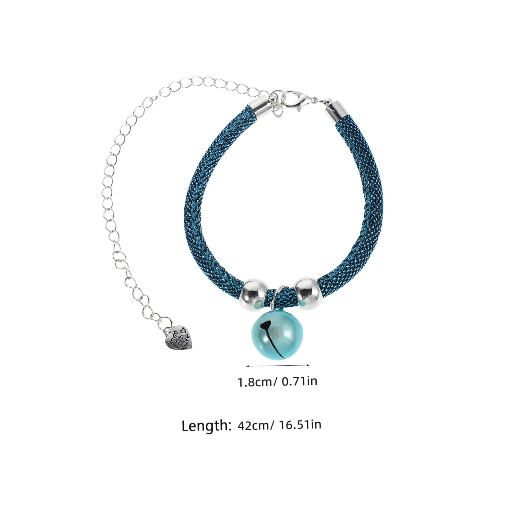 Yardwe Adjustable Dog Collar with Tracking Bell Durable Pet Necklace for Dogs and Cats for Bichon and Kittens Extension Chain Included