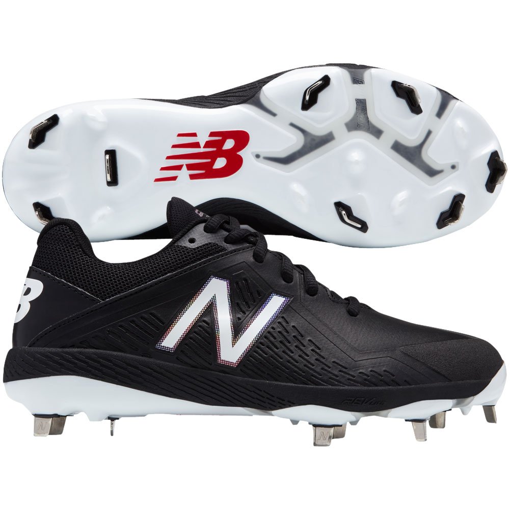 New Balance Women's Fuse V1 Metal Softball Shoe, Black/White, 5 B US