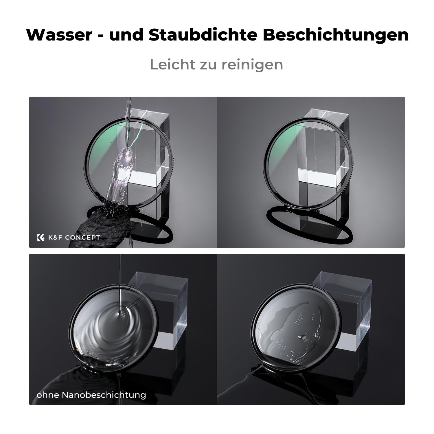 K&F CONCEPT Nano X-Serie UV Filter 52mm mit Objektivdeckel, Reinigungstuch,HD,Schutzfilter mit 28 Schichten Nanobeschichtungen