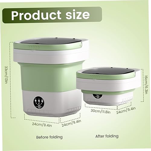 Miniatura 5 de Lavadora portátil, mini lavadora plegable de 12 litros con cesta de drenaje desmontable para ropa interior, ropa de bebé, calcetines mini portátiles