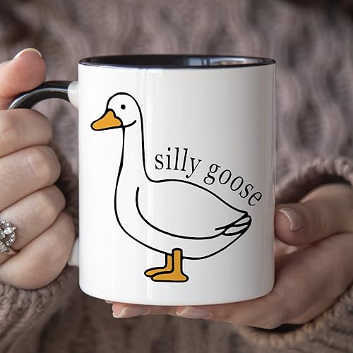 Miniatura 3 de YouNique Designs Taza de café Silly Goose On The Loose de 11 onzas, regalos para papá de parte de la hija, regalos de elefante blanco para adultos