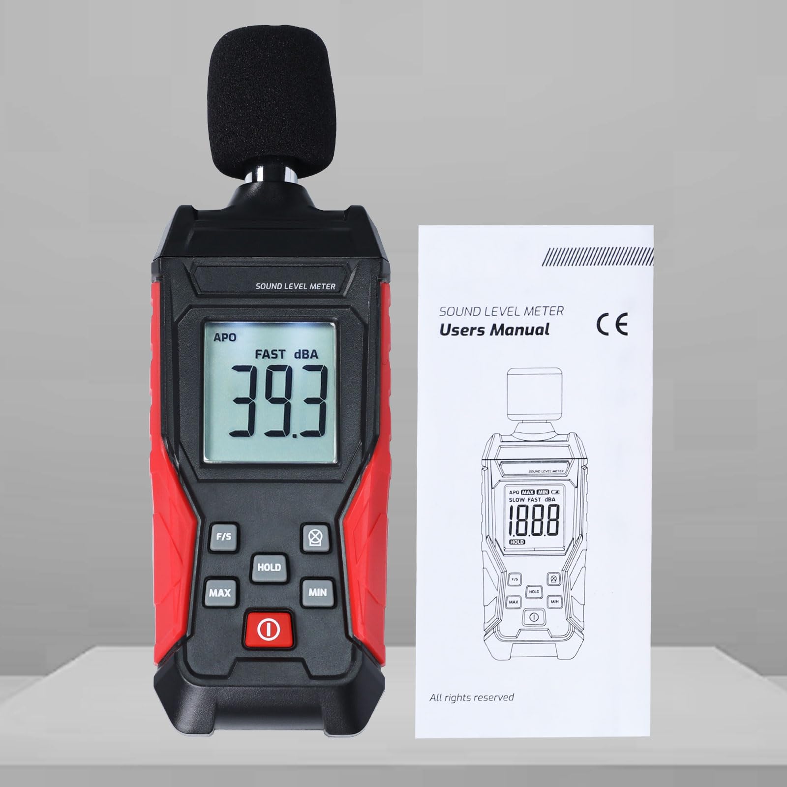 Sonometro Medidor Decibelios Portátil Sonometro 30-130dB Dispositivo de Medición de Ruido de Audio Digital con MAX/MIN, Pantalla LCD con Retroiluminación Detector de Sonido para el Hogar, Oficina