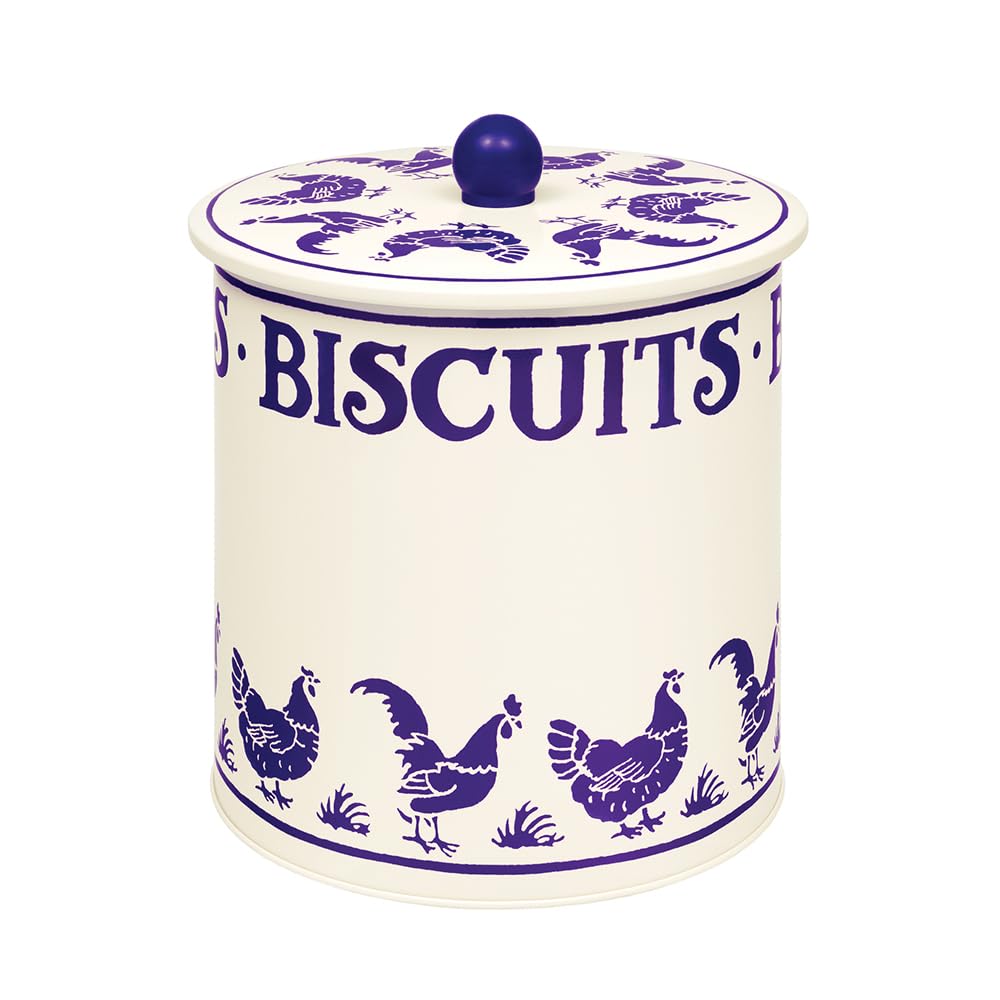 Elite tins Emma Bridgewater - Blue Hen Tin Biscuit Barrel 170 (d) x 173 mm