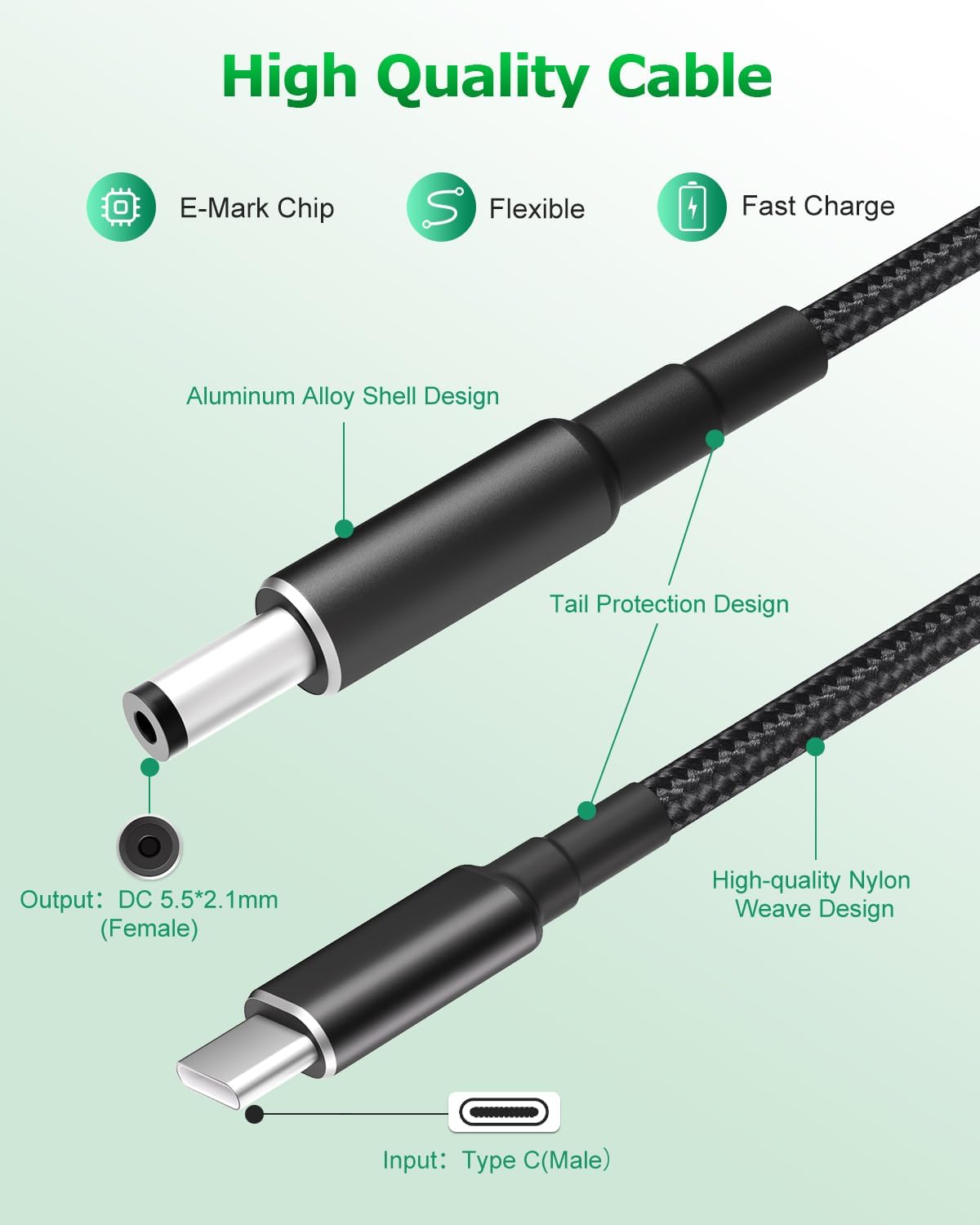Starlink Mini Cable De Alimentación De CC, Cable De Reputo Para Starlink Mini, Cable De 18 AWG Para Exterior, Impermeable, Ignífugo, Anti-UV, Gris Antienvejecimiento (adaptador USB-C De 2 M+) - AliExprs 7