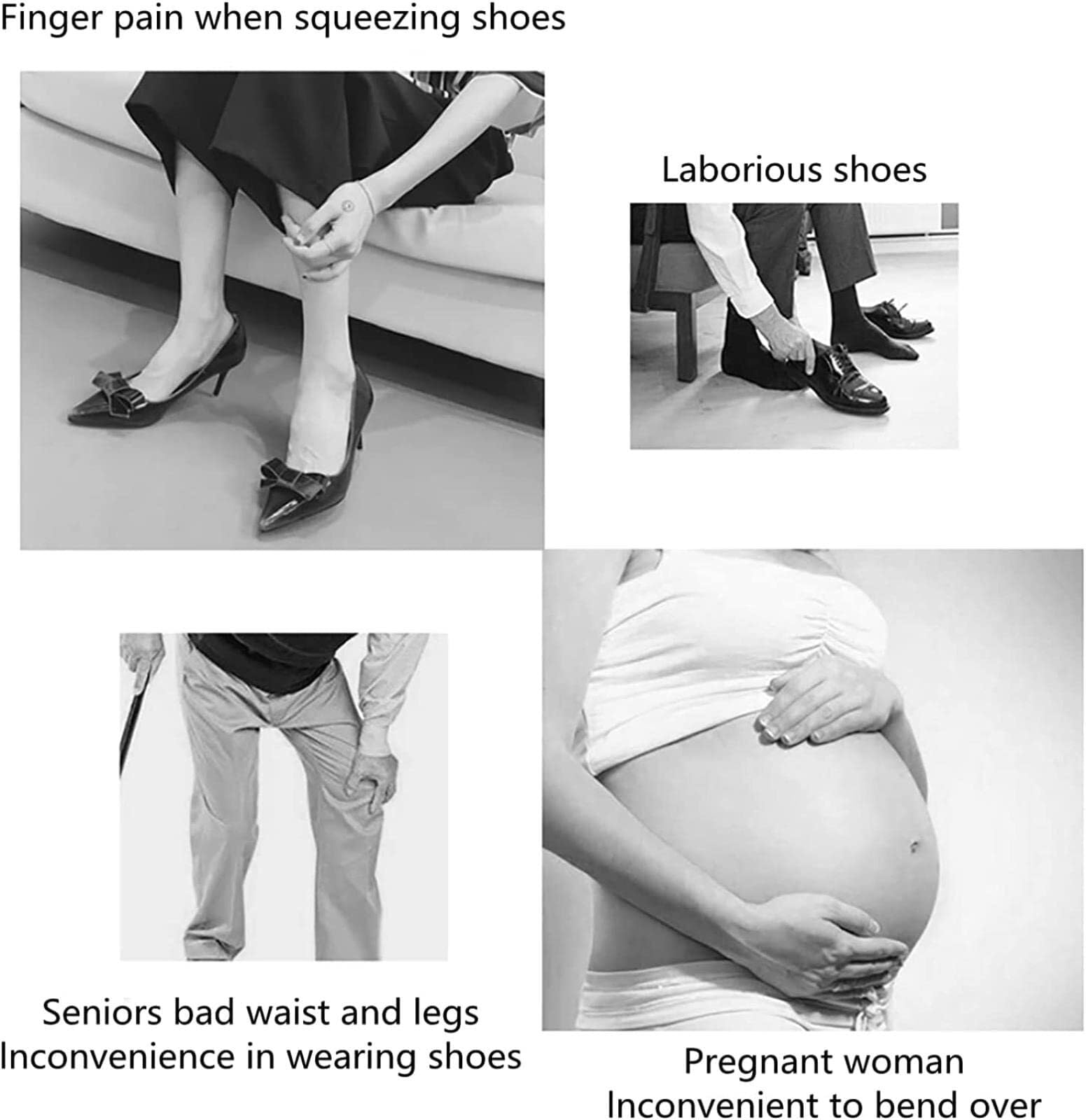 Chausse-Pieds à Manche Extra Long 73 cm, tête de Cheval en résine Unique, Chausse-Pieds Longs, lève-Chaussures pour Hommes, Femmes, Enfants, Personnes âgées