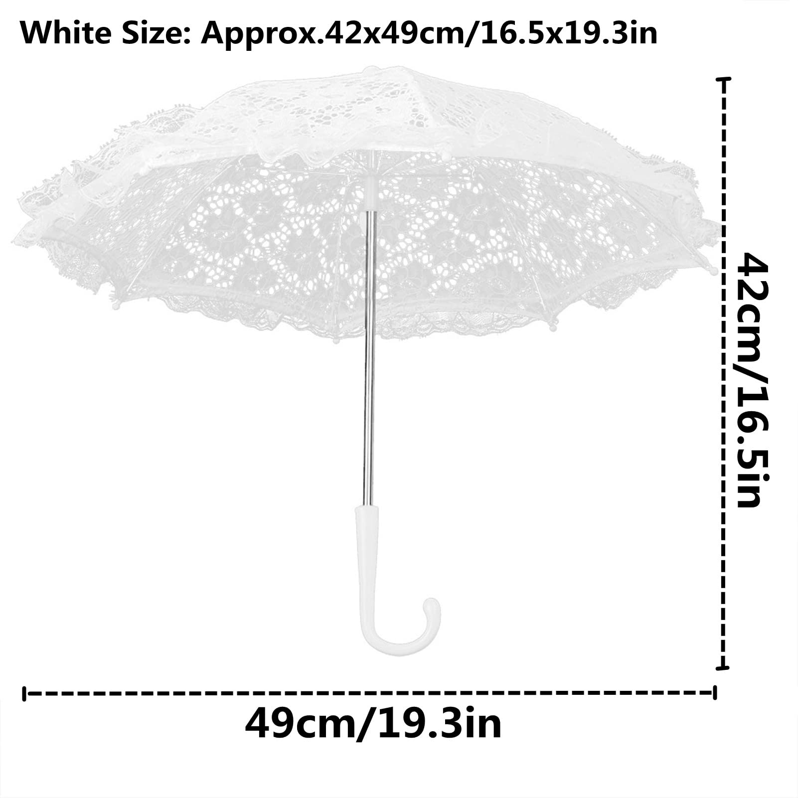 TOPINCN Biały ślubny koronkowy parasol parasol vintage wykonane kwiaty haft parasole romantyczne ślubne zdjęcie rekwizyty damski kostium akcesoria