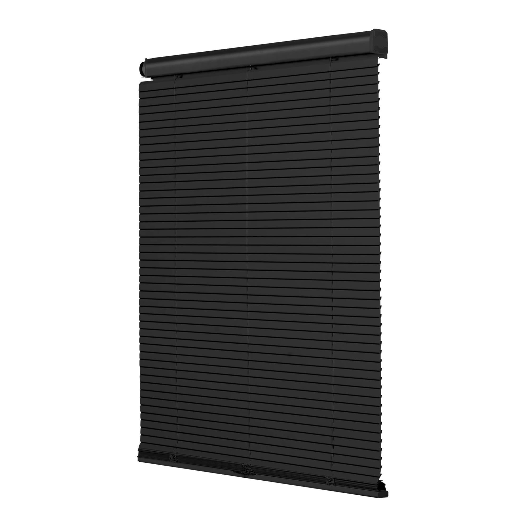 No Drill Blind Cordless Mini Window Blinds No Drill Room Darkening Blind Light Filtering Aluminum Horizontal Blinds Shades(Black,27"W x 48"L)