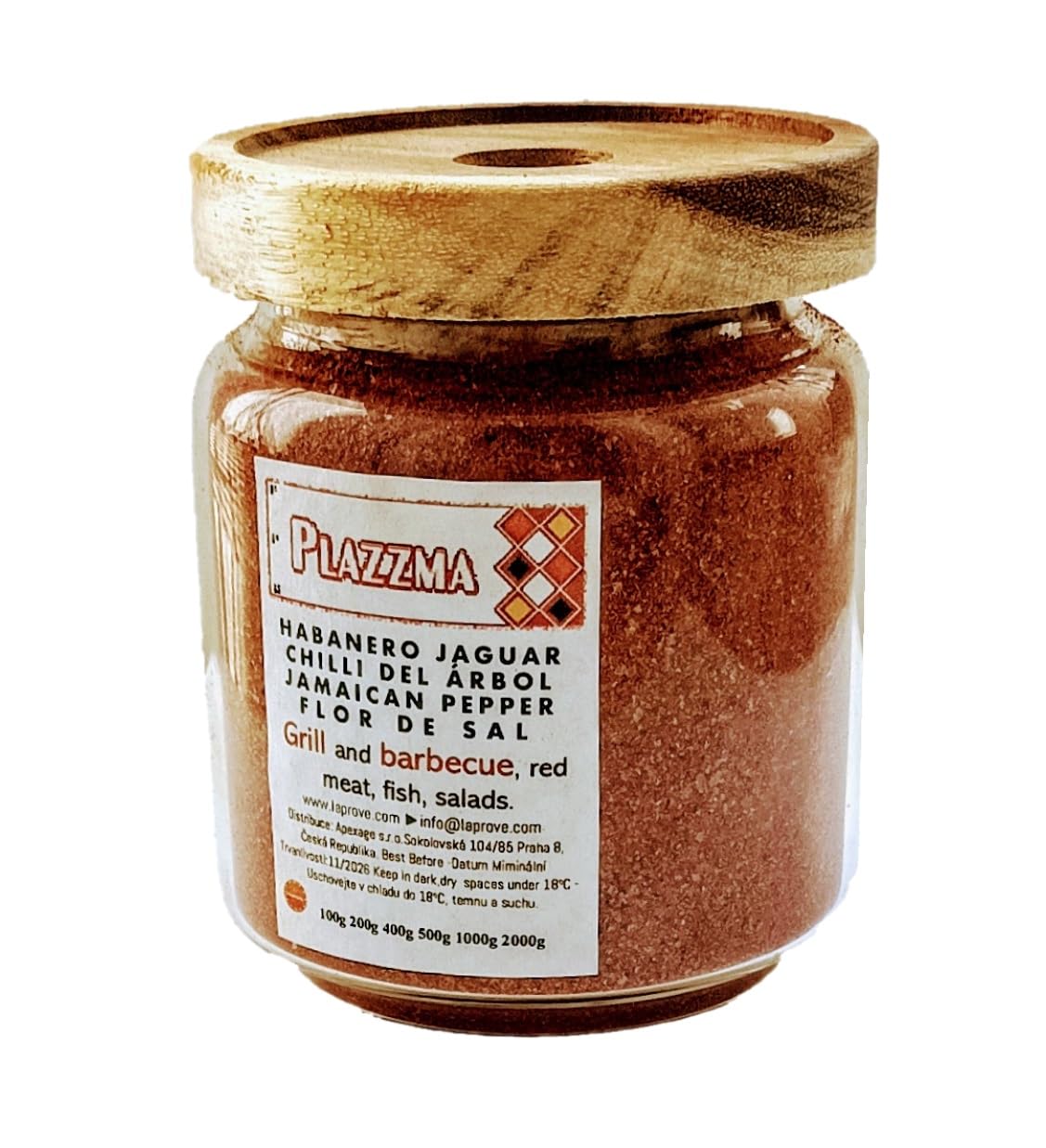Plazzma Mix aus mexikanischen Gewürzen mit Chilli del Arbol und Habanero Jaguar zum Grillen und Grillen mit Holzhahn 500g