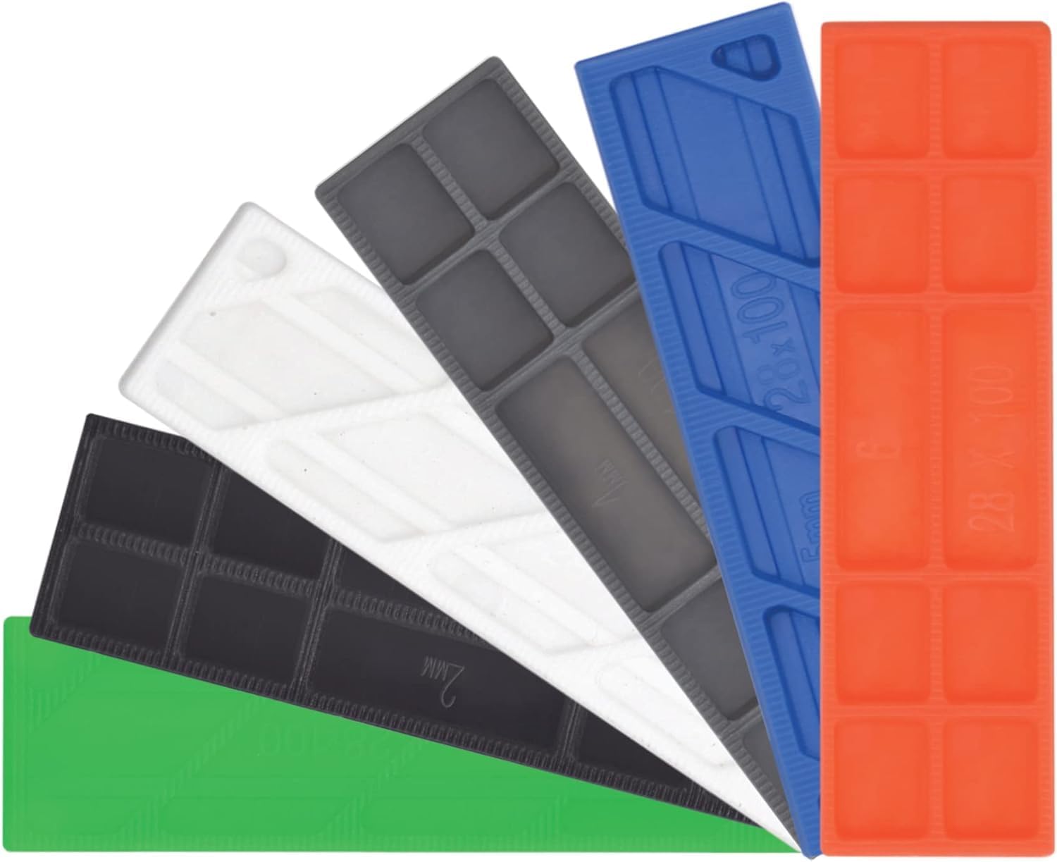 Type FP28 Flat Shims for DIY and Construction Projects | Plastic Frame Packers For Window & Door Fitting or Glass Fixtures | 28 x 100mm