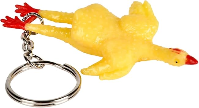 Rhode Island Novelty 3" RUBBER STRETCH CHICKEN K/C