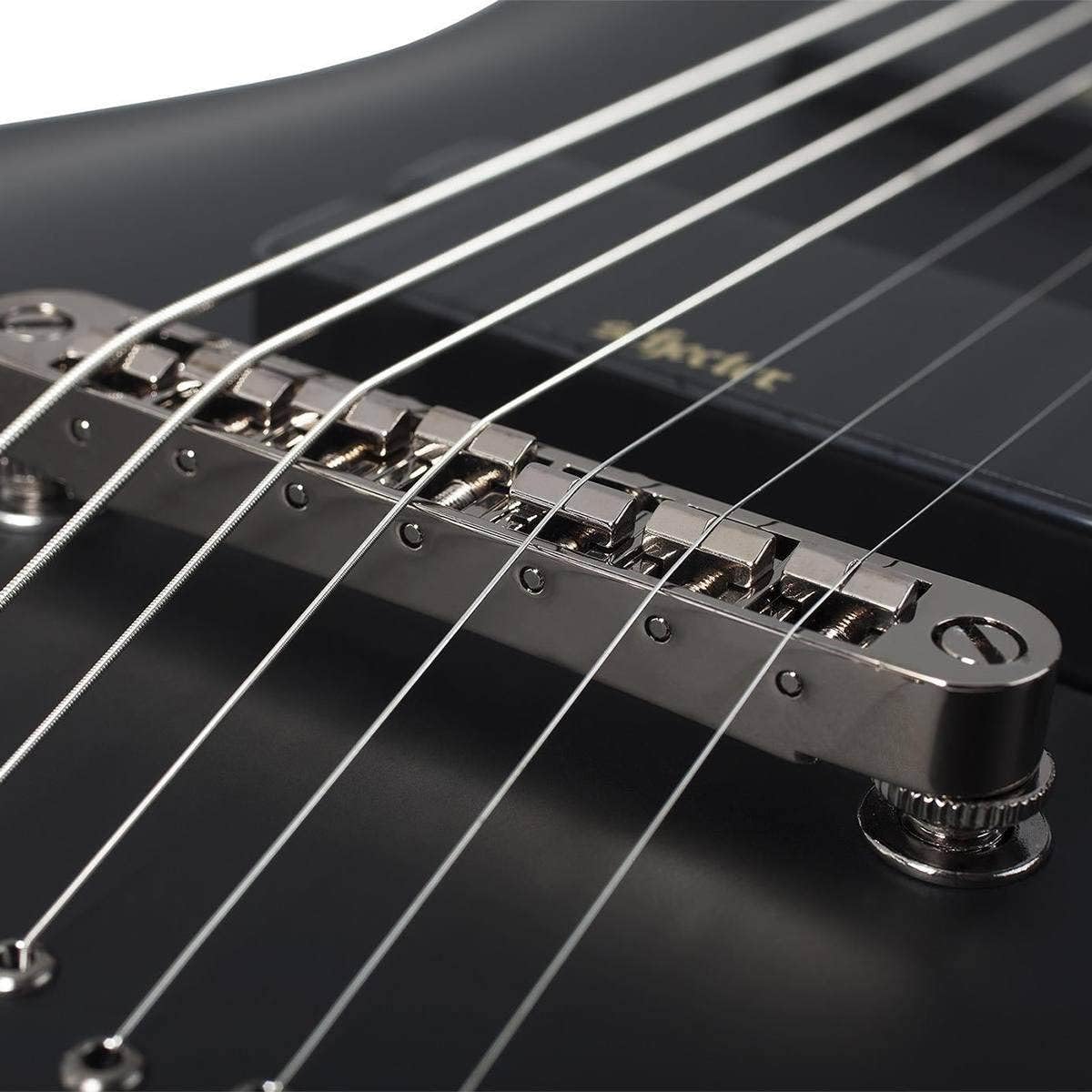 Schecter Chitarra elettrica a 7 corde a corpo solido, satinato nero invecchiato (3662)