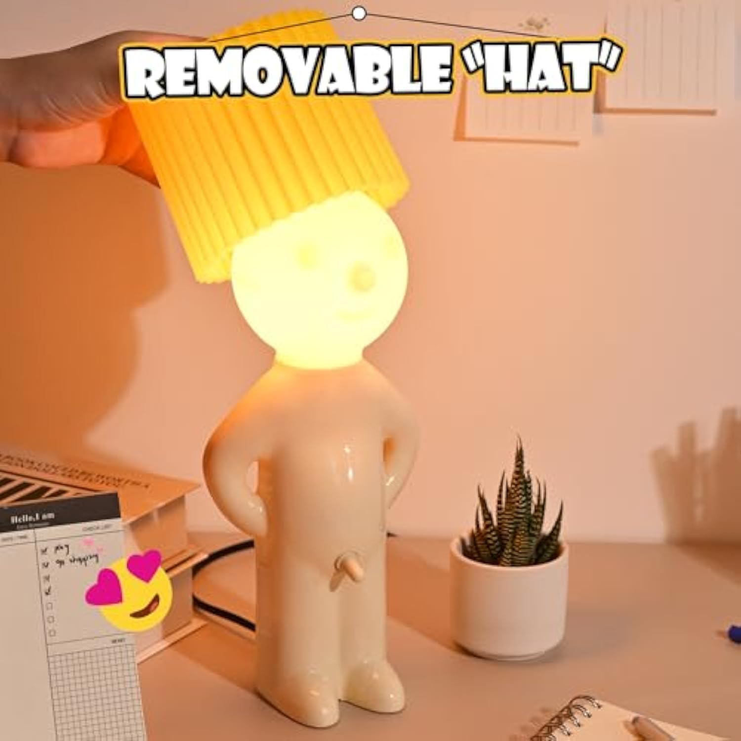 DEJIN Modest Mike Naughty Night Lamp, OMG that Wiener Switch! Shy Boy Night Light, Adult White Elephant Gift - Image 3