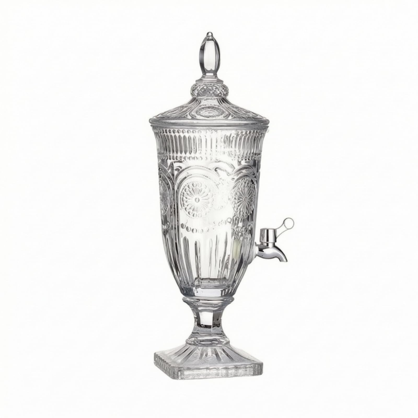 Getränkespender mit Deckel auslaufsicher aus transparent für Gastgeber, Gartenparty, Küche, 2L,