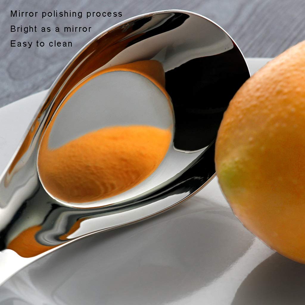 Cuillères à Soupe 4 pièces Cuillère en Acier Inoxydable, cuillère à Fond Plat, cuillère de ménage, cuillère à dîner, Conception Profonde, cuillère de Service de Grande ca,(M Size)