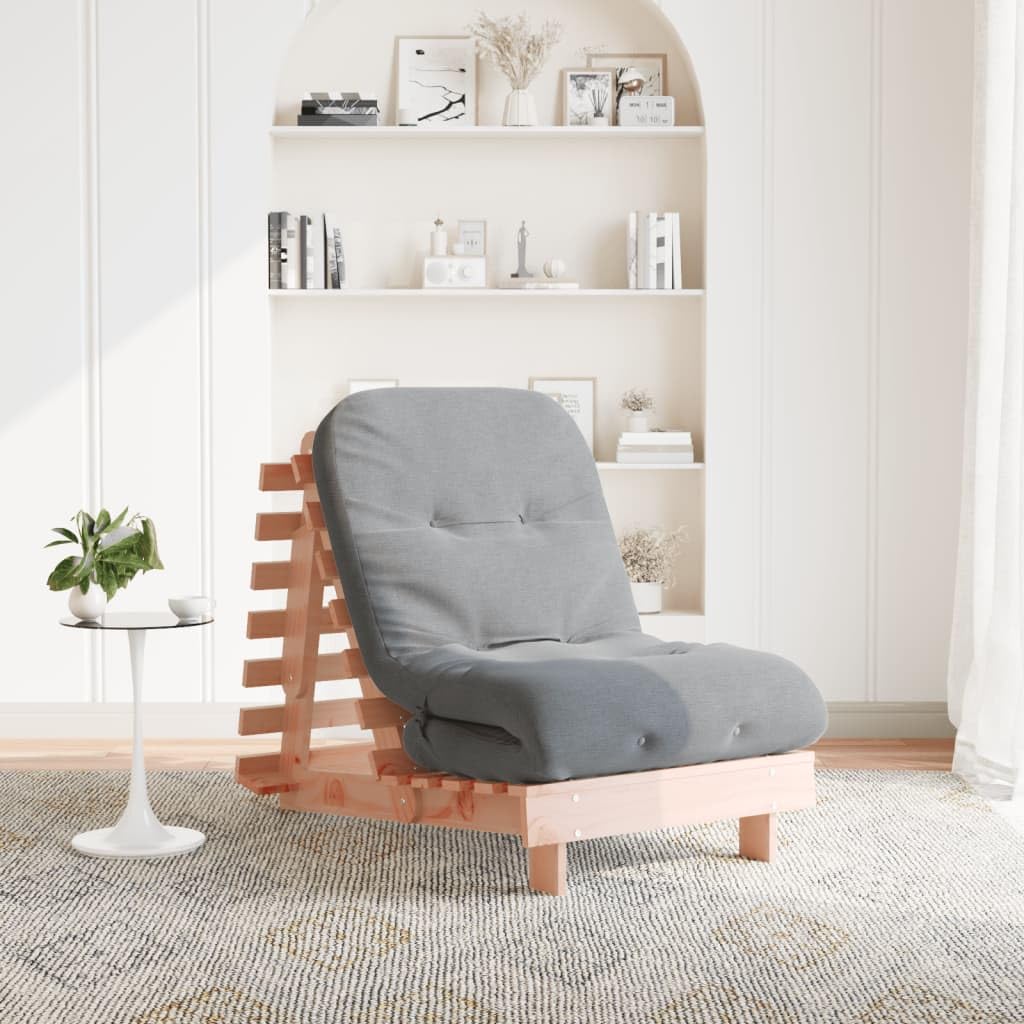 vidaXL Canapé-lit Futon avec Matelas 70x206x11 cm en Bois Massif Douglas, Futon Japonais, Lit de Sol