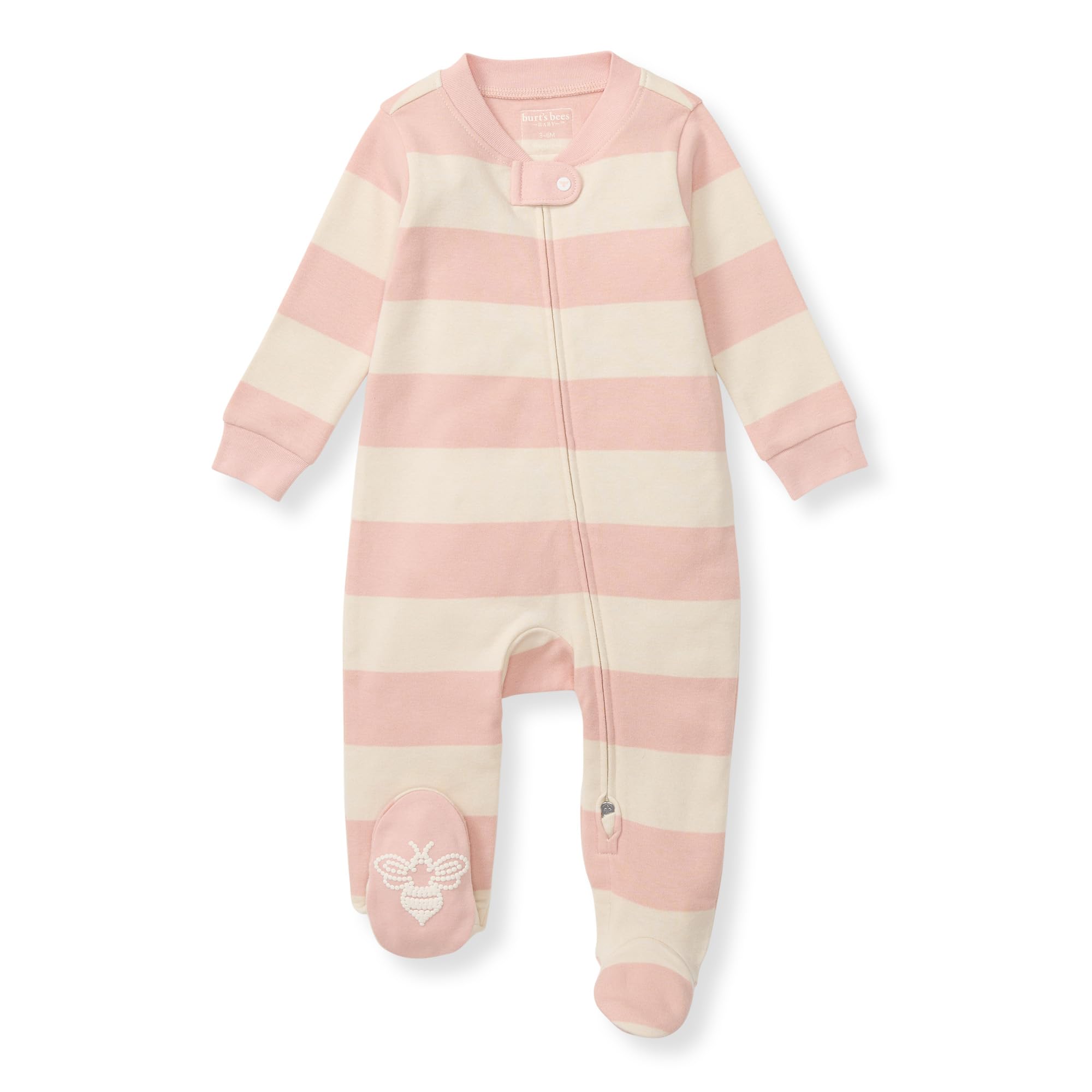 Burts Bees Baby Girls Organic Cotton Sleep and Play Footed Pajamas