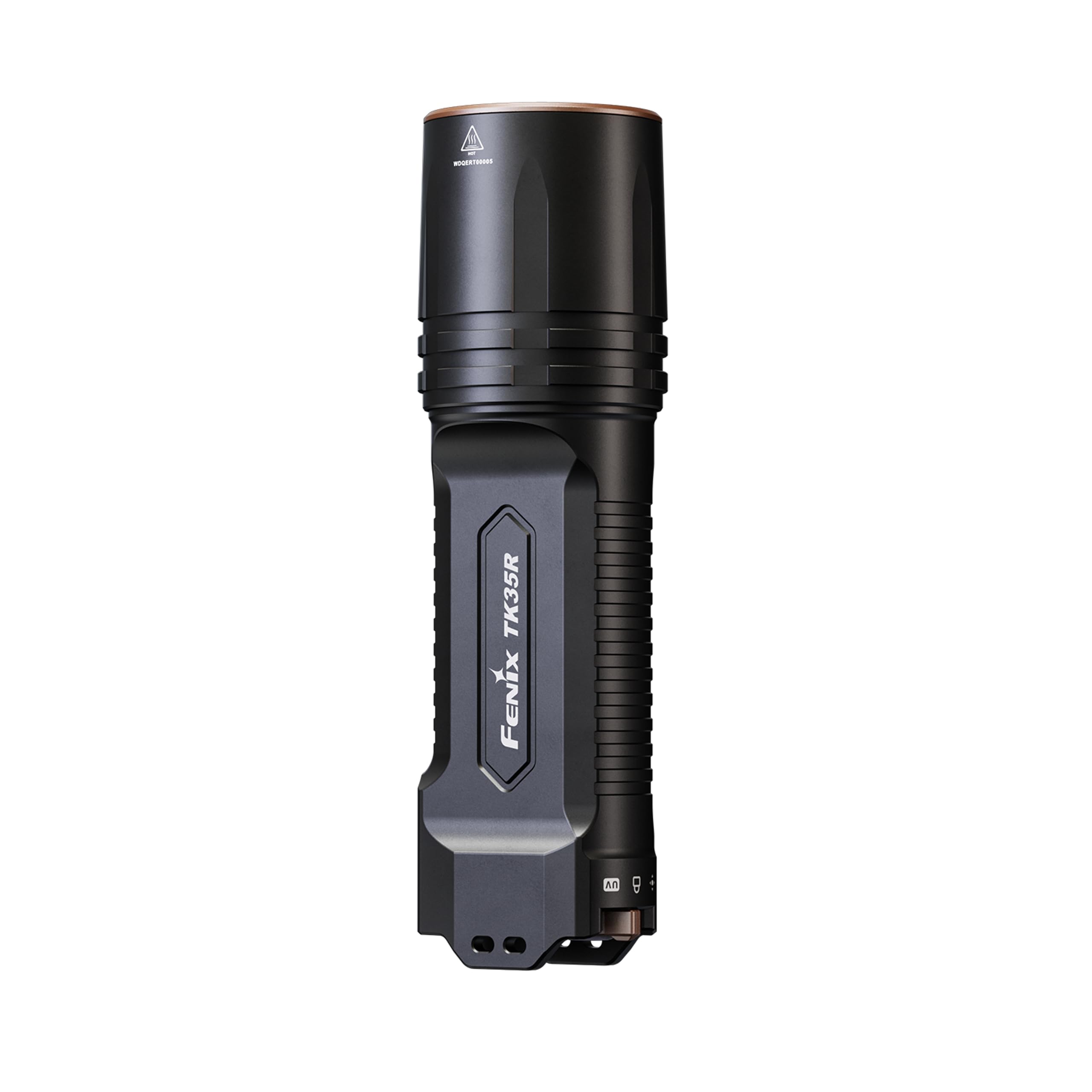Fenix TK35R - Torcia ricaricabile per esterni e di sicurezza, 5800 lumen, 610 m, 105 ore massime, interruttore posteriore FlexiSensa, illuminazione UV a 2 livelli, copertura porta scorrevole, IP68