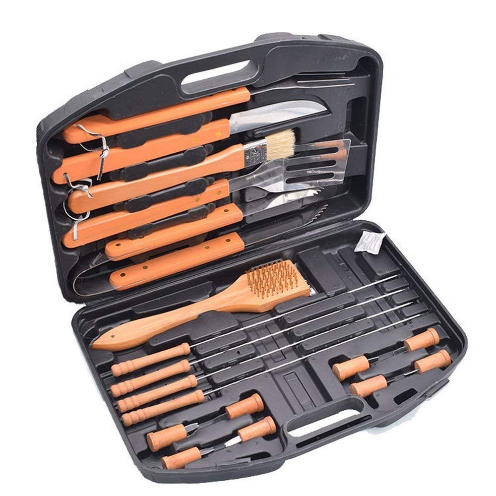 Set di Strumenti BBQ Outdoor Barbecue Tool Set 18pcs in Acciaio Inossidabile Barbecue Set Grill Accessori combinata cuociono l'attrezzo Barbecue LPLHJD
