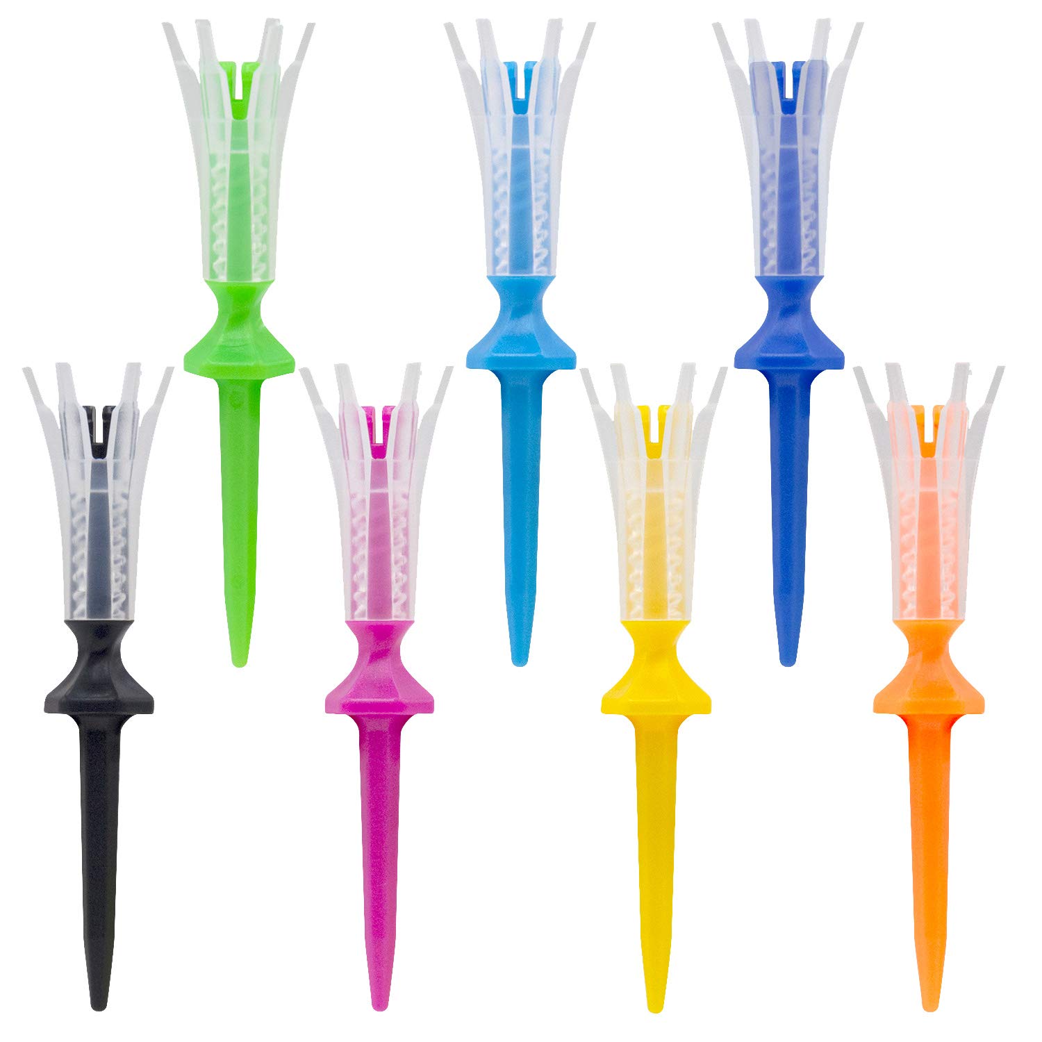 Tabata GV1419 M Tee Lift Tee, Made in Japan, Height Adjustment, Golf Regulations, Compliant with Golf Tees, Plastic Tees, with Steps, Lift Tea Spiral, Size M, 1.5-1.7 inches (37-43 mm), Pack of 7