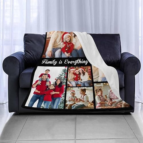 Miniatura 2 de CASECOCO Manta de fotos personalizada para la familia, manta de fotos personalizada para parejas, para enamorados, novios, en bodas, cumpleaños, San