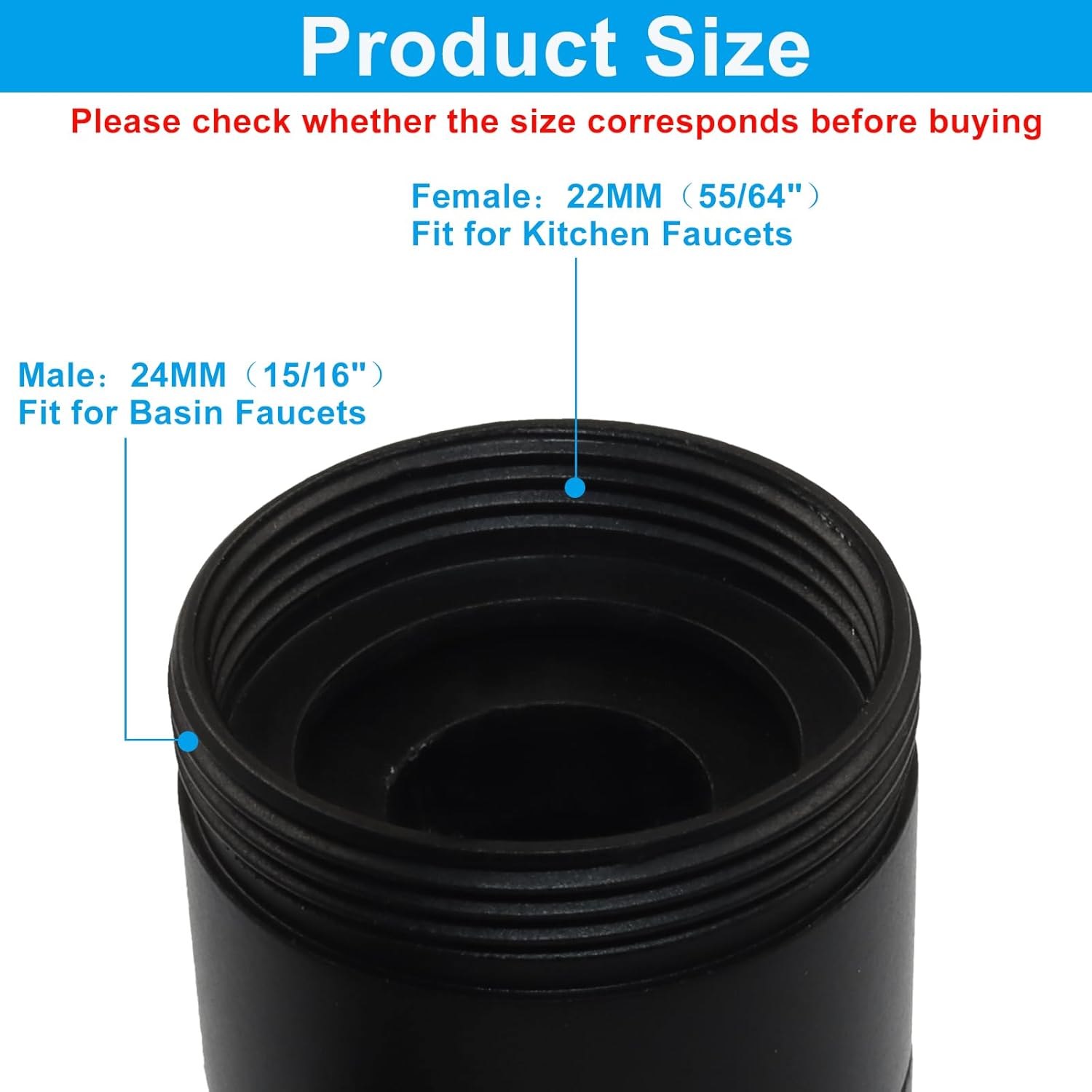 1 Pack 1080° Sink Faucet Aerator Extension, Swivel Faucet Extender Rotatable Bathroom Kitchen Faucet Extender, Adjustable Robotic Arm Universal Sink Faucet for Toddlers Kitchen Bathroom(Black)